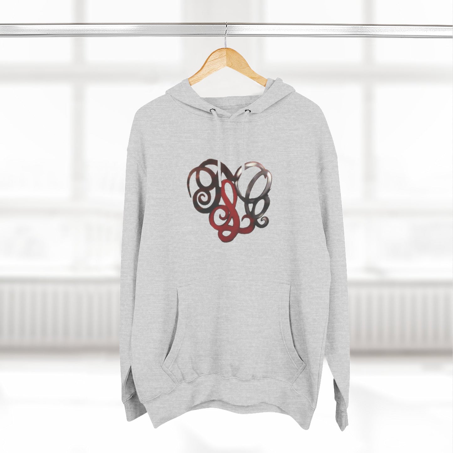 Monogram Heart Hoodie — Elegant Script Initials Pullover