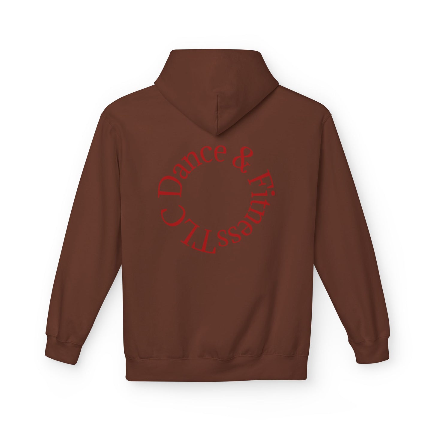 Dance & Fitness Studio Hoodie — Swirl Logo Chest + Circular Back Print