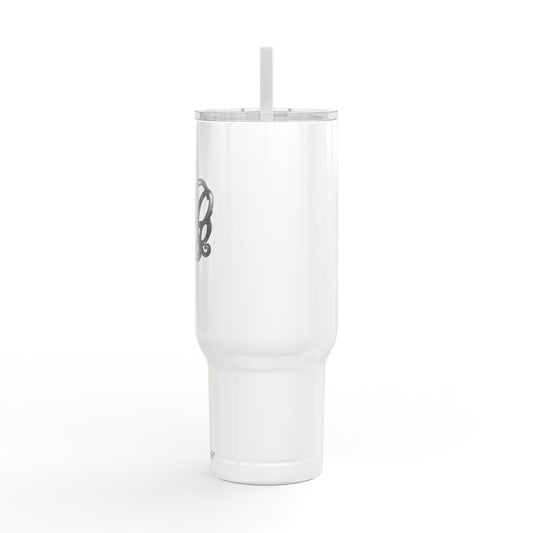 Engraved 40oz Insulated Tumbler with Handle — Scribble Heart Design