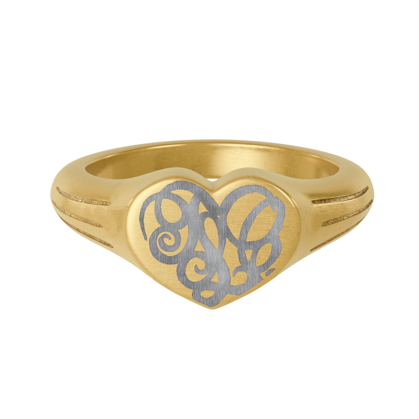 Heart Signet Ring — Engravable Stainless Steel Personalized Jewelry
