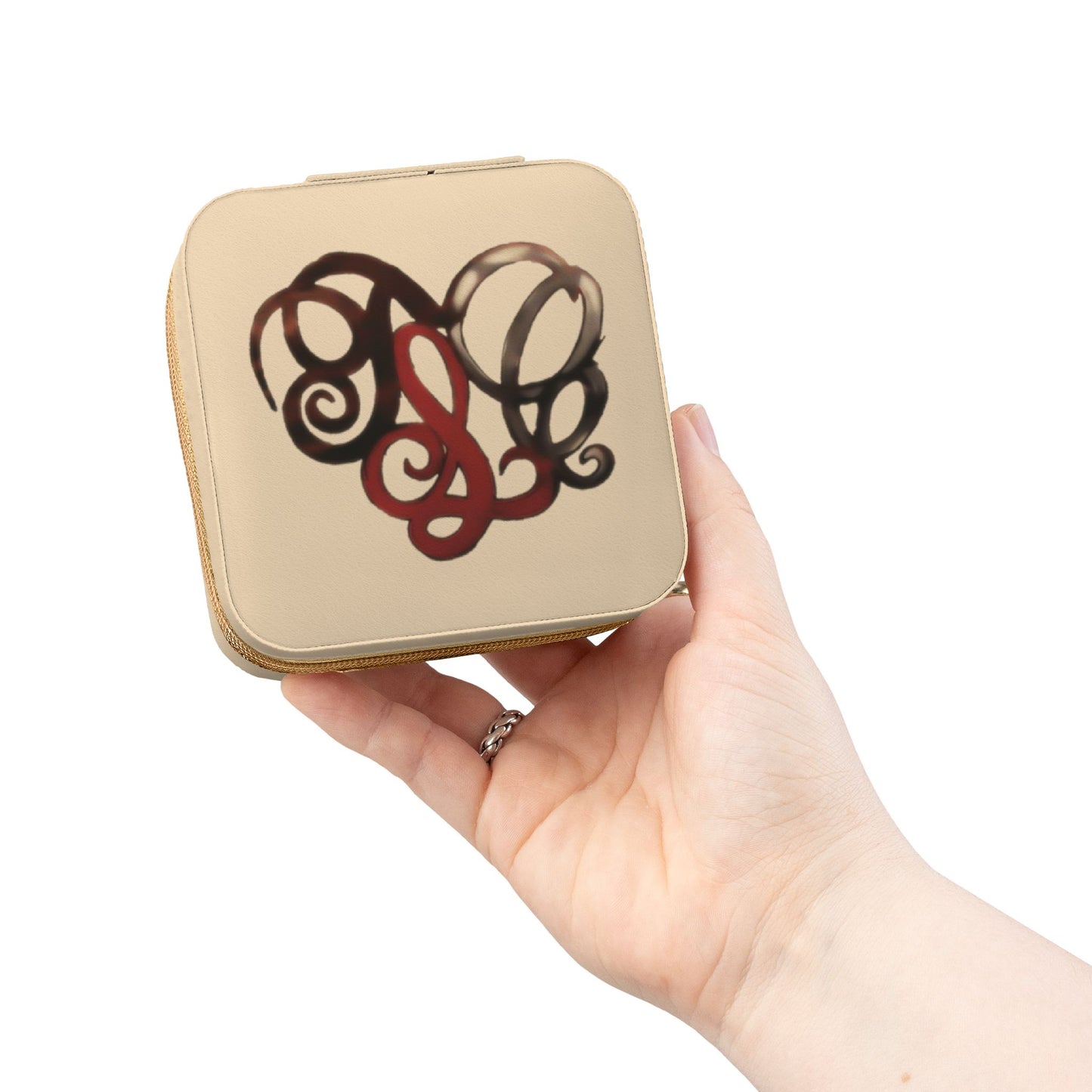 Monogrammed Travel Jewelry Case – Compact Pink Organizer with Ring & Earring Compartments