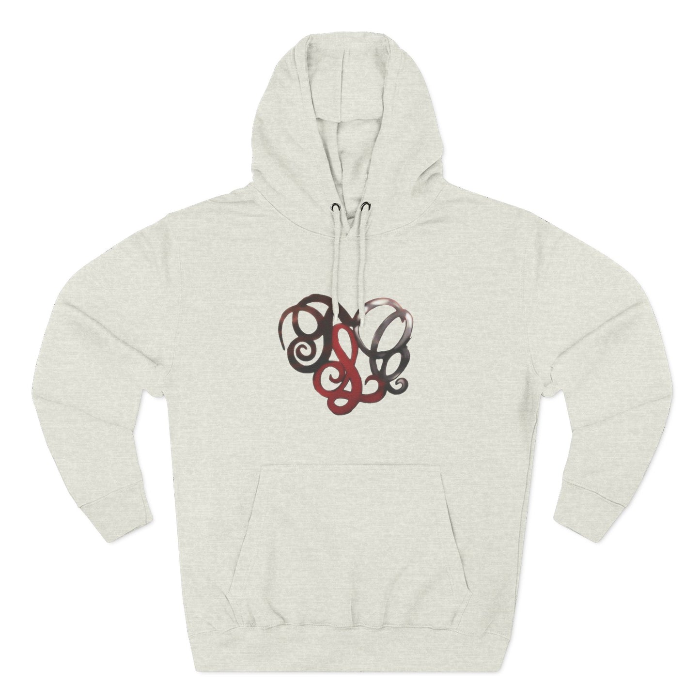Monogram Heart Hoodie — Elegant Script Initials Pullover