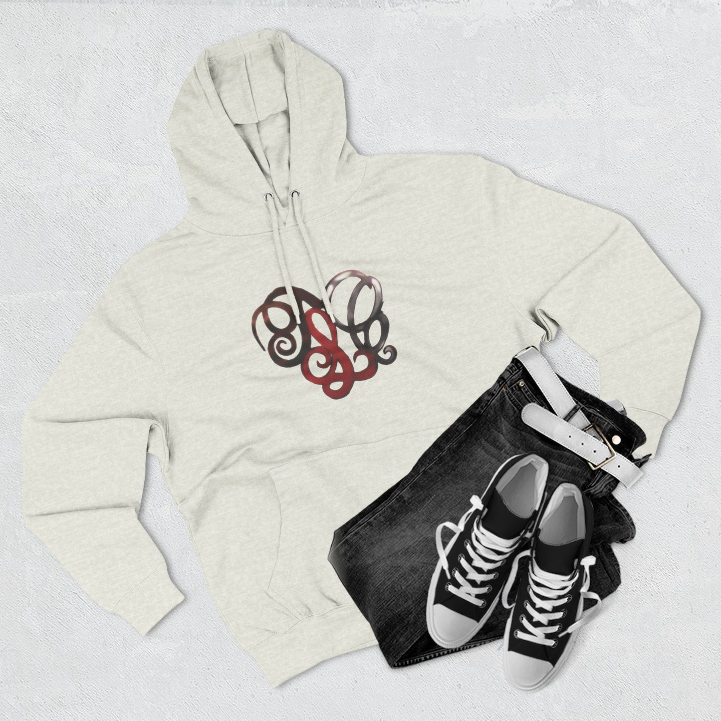 Monogram Heart Hoodie — Elegant Script Initials Pullover
