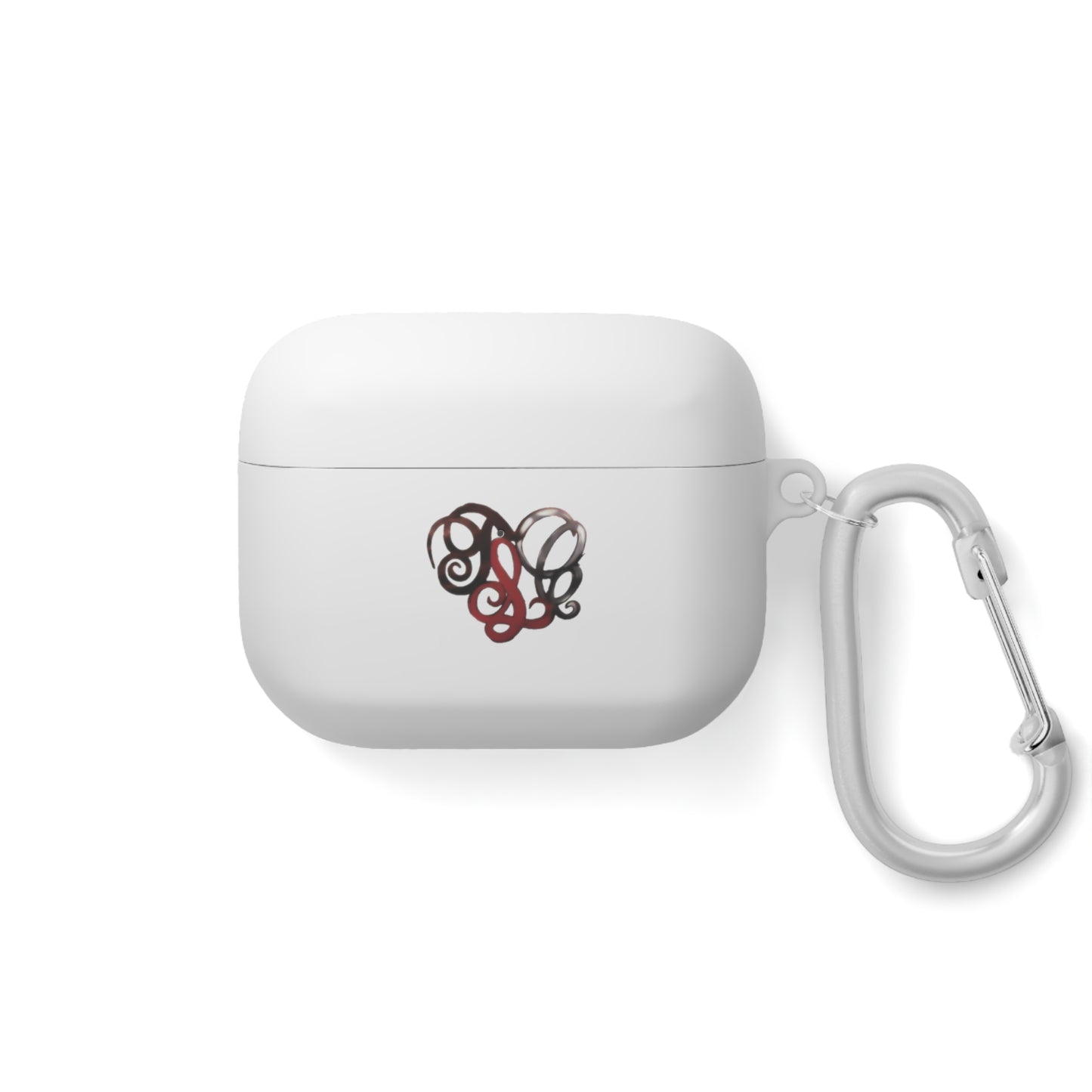 Monogram Heart AirPods Case Cover — Elegant Swirl Initials Design