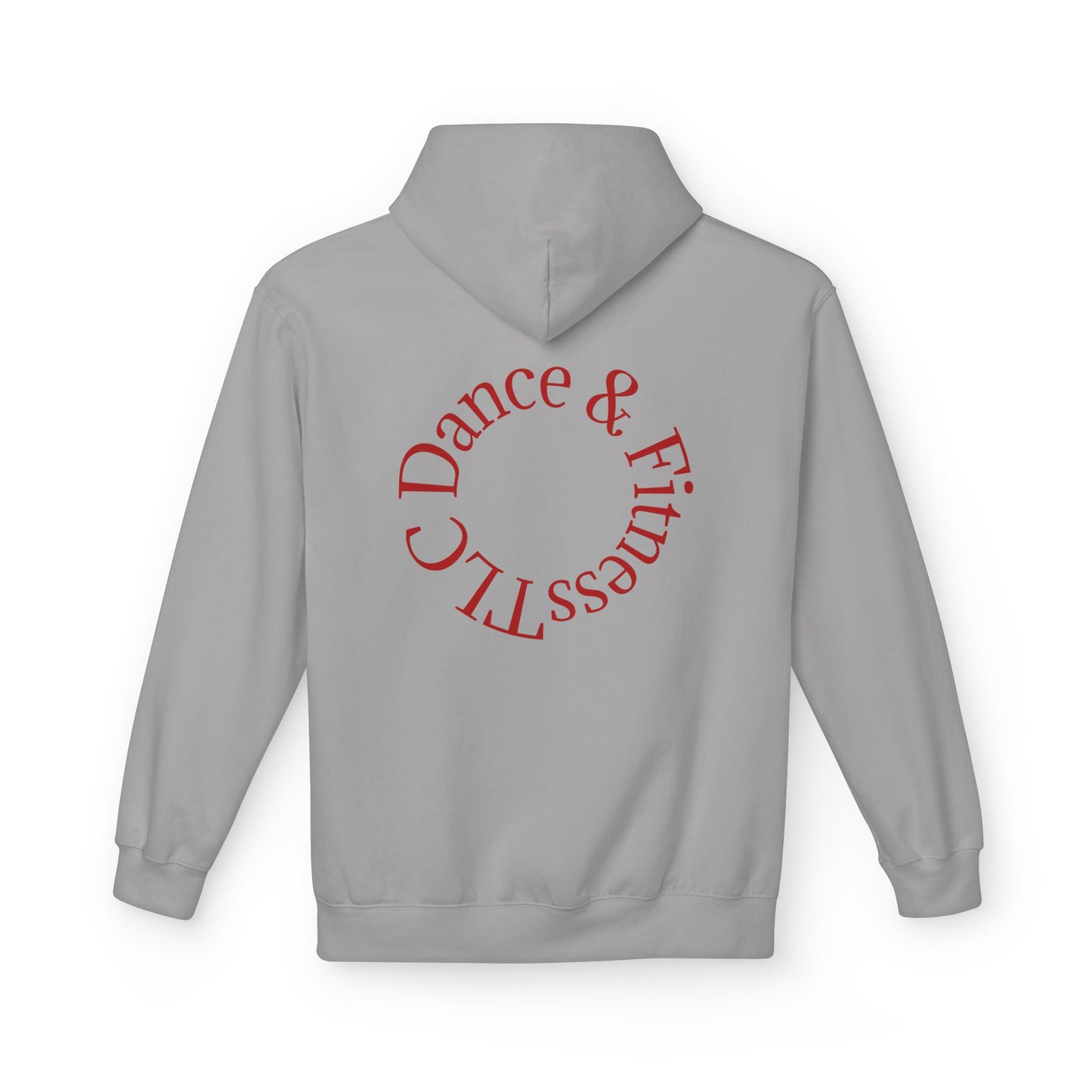 Dance & Fitness Studio Hoodie — Swirl Logo Chest + Circular Back Print