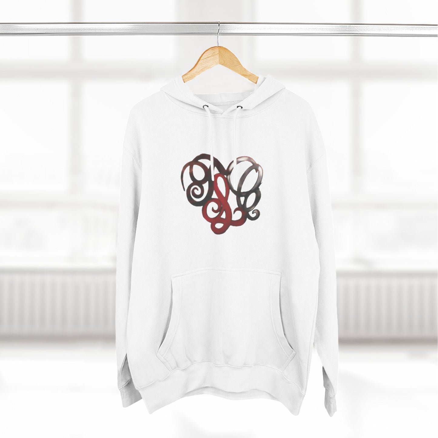 Monogram Heart Hoodie — Elegant Script Initials Pullover