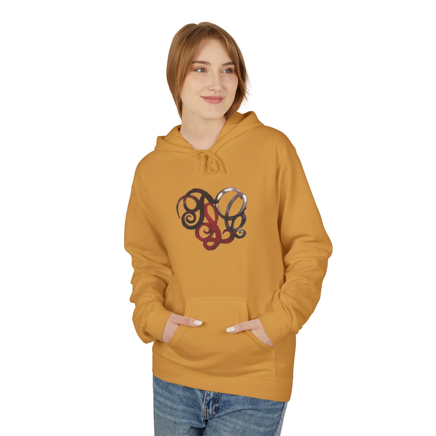 Dance & Fitness Studio Hoodie — Swirl Logo Chest + Circular Back Print