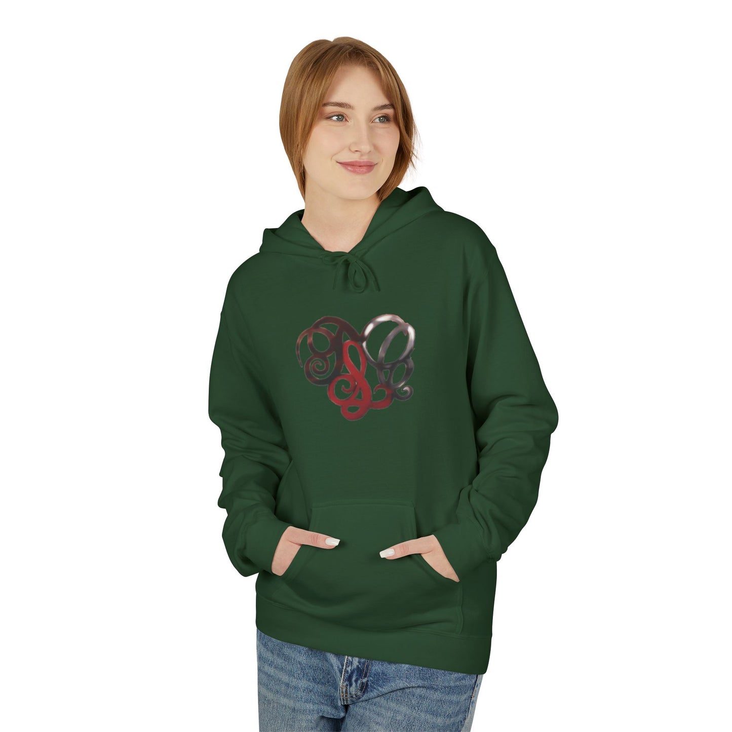 Dance & Fitness Studio Hoodie — Swirl Logo Chest + Circular Back Print
